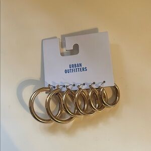 Urban Outfitters Shiny Gold Hoop Set
